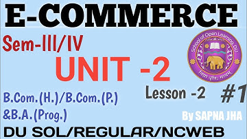 E-Commerce|Unit-2|Sem-3/4|L-2|#dusol#duregular#duncweb#bcom #bcomhons#bahons#commerce#studywithdream