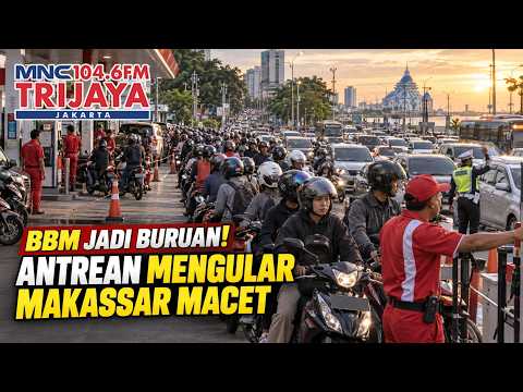Fuel in High Demand! Snaking Queues Cause Traffic Jams on Several Makassar Roads | Trijaya