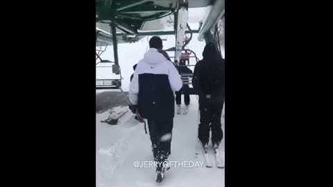 Taking Skis Off To Get On Chairlift