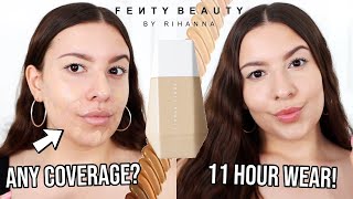 FENTY BEAUTY EAZE DROP BLURRING SKIN TINT: FIRST IMPRESSION + 11 HR WEAR TEST *shade 5* | Jackie Ann