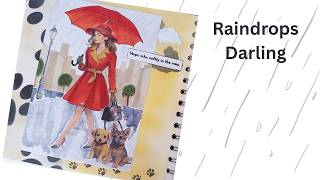 Mixed Media Raindrops Journal Page