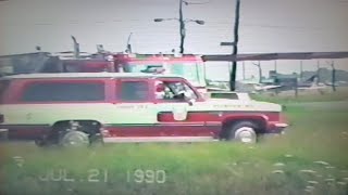 Clinton Volunteer Fire Department live burn drill July 21, 1990