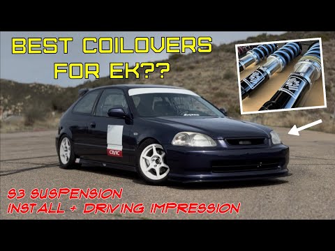 EK CIVIC GETS NEW COILOVERS | S3 Suspension Street/Track Coilover Install + TOUGE Test | Honda Build