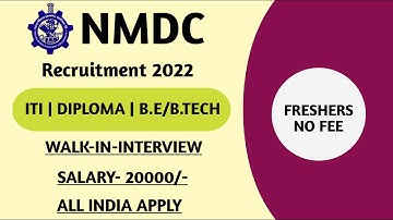 NMDC RECRUITMENT 2022 | NMDC APPRENTICE RECRUITMENT 2022 | NMDC APPRENTICESHIP 2022