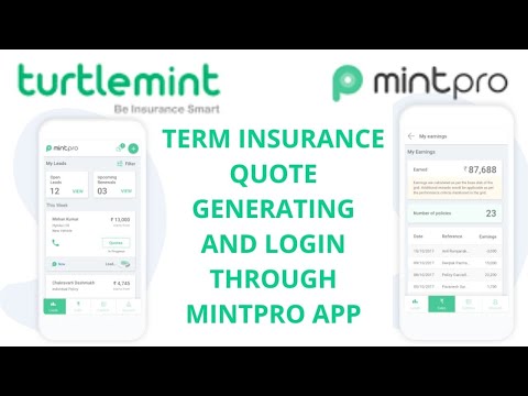 TERM PLAN QUOTE AND LOGIN PROCESS OF TURTLEMINT THROUGH MINT PRO APP