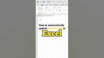 Quickest Way to Update Today’s Date in Excel (2025) Easy Shortcut & Formula Guide #exceltips #excel