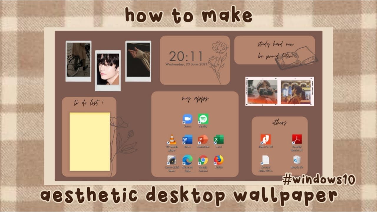 how to make aesthetic desktop wallpaper in windows 10 💻✨ | bahasa - YouTube