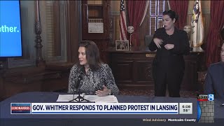 Gov. Whitmer responds to planned protest in Lansing