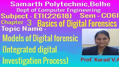 ETI Chapter 3 - Models of Digital forensic (Integrated digital Investigation Process)