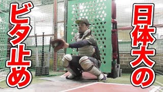 日体大のビタドメ！捕手のミットが１ミリも動かない…史上最高のフレーミング技術！