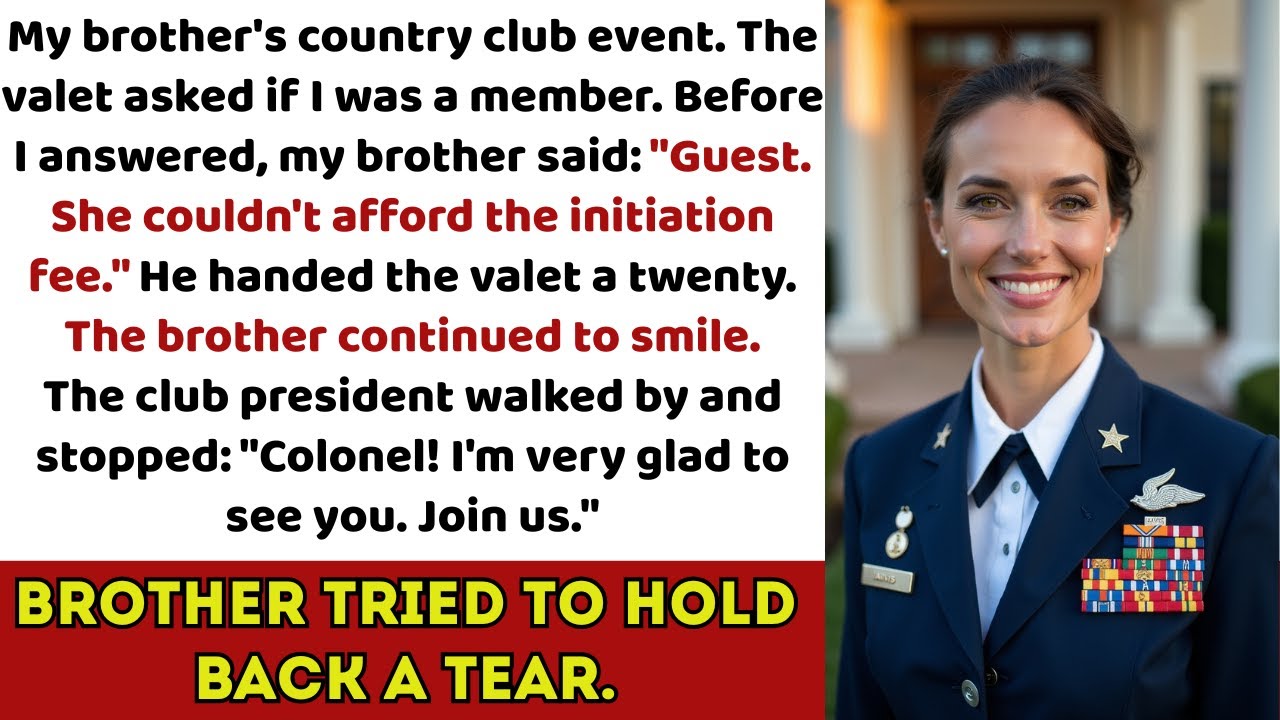 'She couldn't afford the initiation fee,' my brother said. Then the club president walked over...