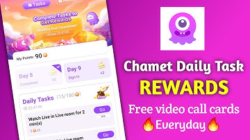 Chamet new update - Daily task rewards | Chamet app free video call cards | Chamet app free coins
