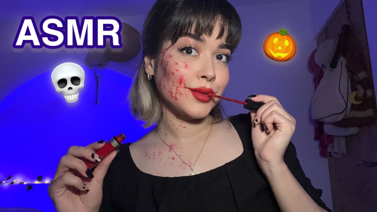 ای اس ام آر فارسی😴میکاپ هالووین🎃زمزمه تینگلی و حساس🤤صدای لایه ای