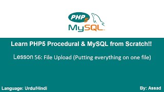 PHP Procedural & MySQLi Lesson 56: File Upload  (Urdu/Hindi)