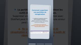 Comment supprimer une partition de récupération