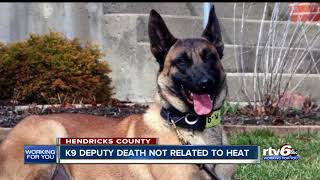 Hendricks Co. K-9 Deputy Cade suffered from internal medical condition, death not related to heat