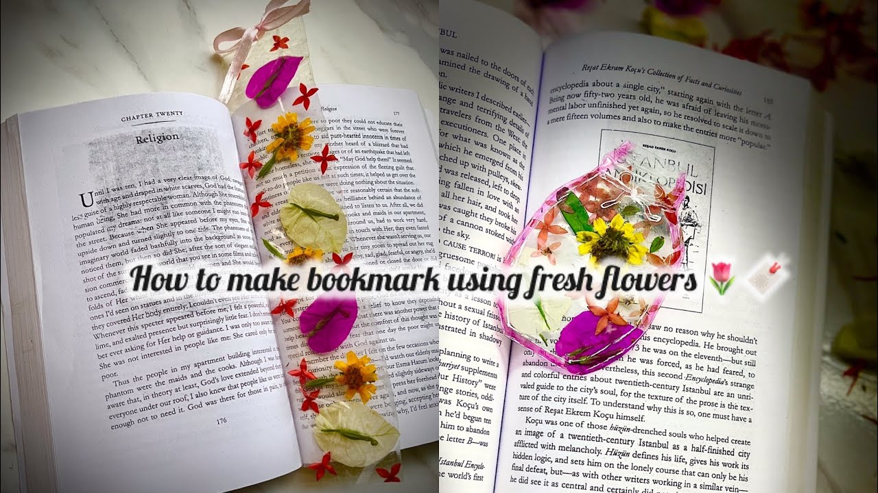 How to make bookmark using fresh flowers🔖/Easy bookmark Idea💡#bookmark ...