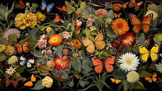 A Flutter of Monarchs 🦋 Dark Floral Butterfly Botanical Painting | Samsung Frame TV Art 4K screenshot 5