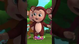 Funny Monkeys In The Jungle  with Baby Meeko #shorts #kidssong #meekosfamily #youtubeshorts #foryou