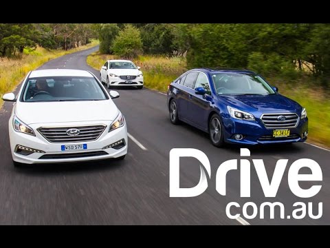 Mazda6 v Subaru Liberty v Hyundai Sonata 2015 | Drive.com.au