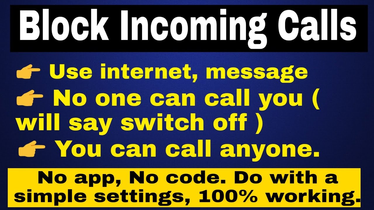 how to Block call disable calls but not data no