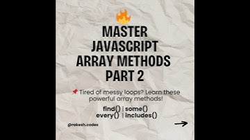 🔥 Master JavaScript Array Methods– Day 2 of #100DaysOfCode #JavaScript #RakeshCodes #javascripttips