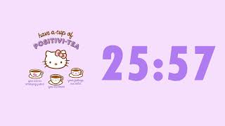 🍵 Hello Kitty Positivi-Tea Time 🎀｜30-Minute Countdown Timer & Relaxing Music