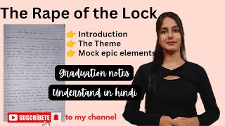 The Rape of the Lock ( with pdf ) | The Rape of the Lock' as a mock epic | Easy graduation notes |