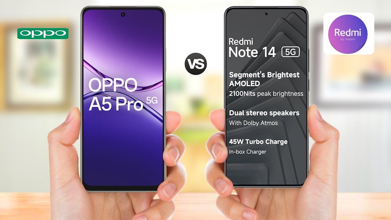 OPPO A5 Pro 5G vs Redmi Note 14 5G || Full Comparison