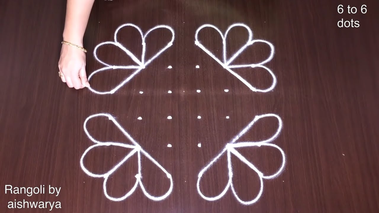 Draw Different Style Simple Flower Kolam