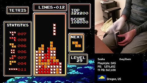 Got 6 tetrises in a row on the killscreen! - NES Tetris