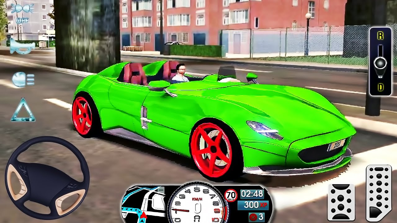 Real Driving School Car Simulator 2020 - SUV Green Cabriolet City In Paris - Android GamePlay