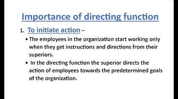 Importance of directing function | Directing | Chapter - 7 | Class - 12 | Business studies.
