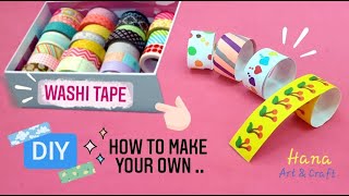 DIY how to make Washi Tape اسهل طريقة لعمل الواشي تيب تزيين دفترك بالواشي تيب -اصنعي شريط لاصق ملون