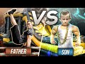 Father VS Son Strength Challenge 4!! Nerf Battle Extreme Obstacle Course!!