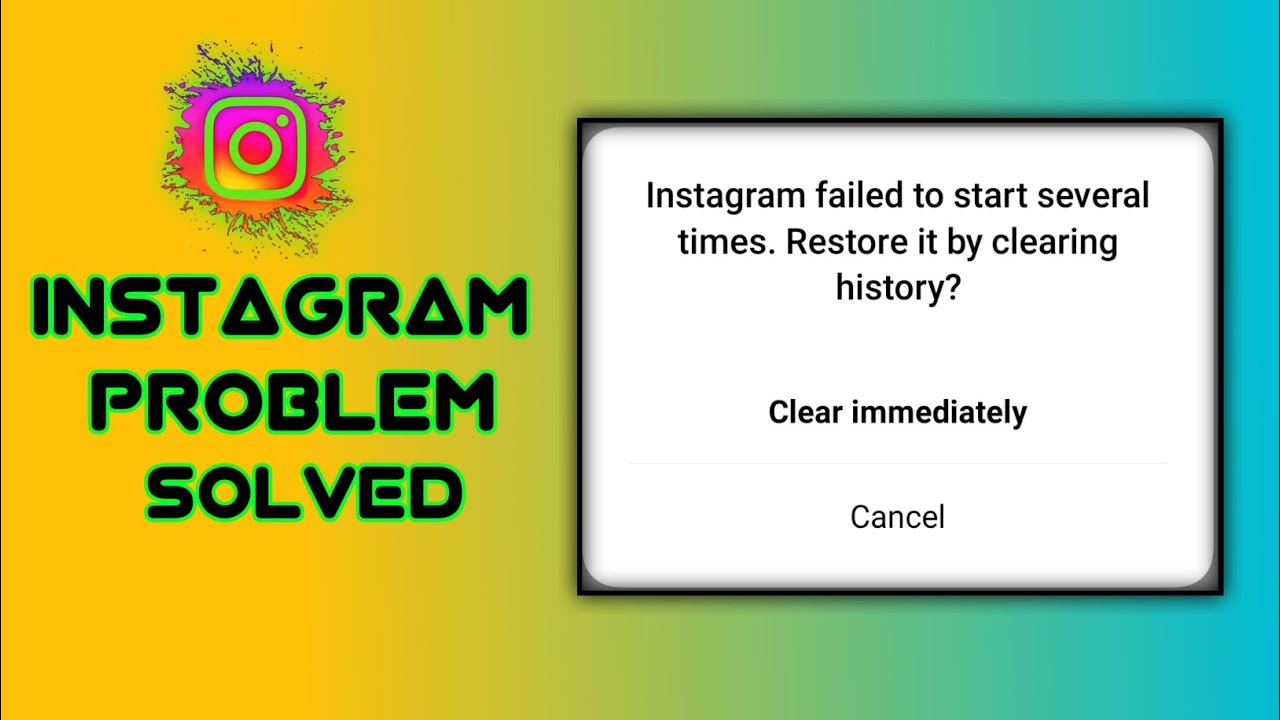 Instagram Failed to start several times | Clear immediately - YouTube