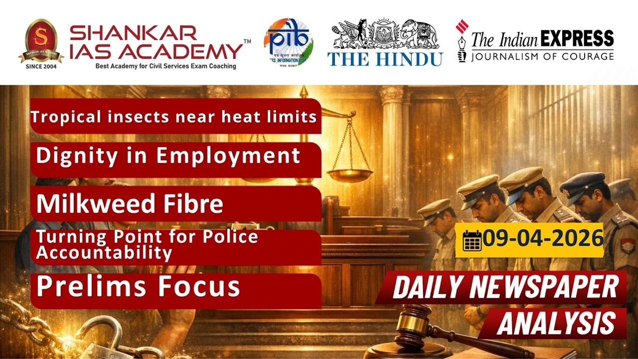 Daily Current Affairs Analysis | 09th April 2026 | Shankar IAS Academy ...