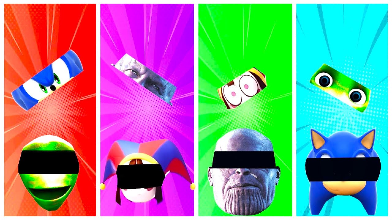 Wrong eyes👀 Alien and Pomni and Thanos and Sonic DAME TU COSITA Funny Puzzle Wrong Heads