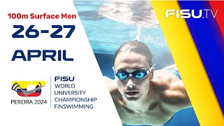 : 100m Surface Men World University Championship Finswimming 2024  Colombia