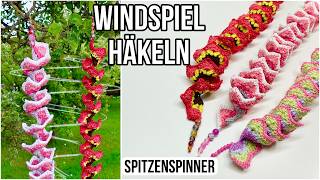 NEUE Windspinner  mit Spitzenmuster häkeln - Sommerdeko | Wollreste | Easy