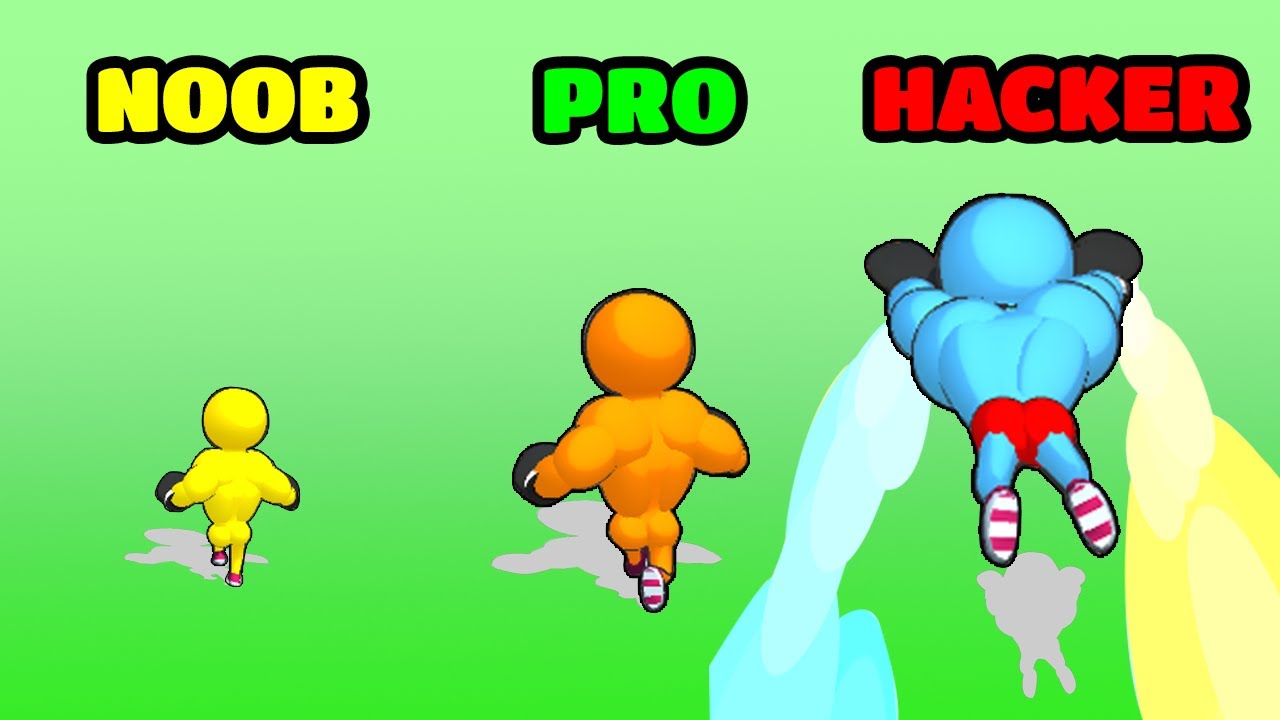 Level Up Runner Gameplay - NOOB vs PRO vs HACKER (iOS/Android)