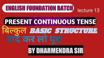 Present continuous tense by dharmendra sir , english world and spokenstructure of present continuous