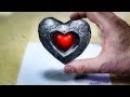 How to draw heart  drawing floating heart  3d trick art