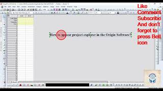 How to appear project explorer in the Origin Software screenshot 2