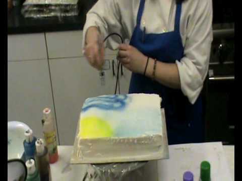 Master Airbrush Cake Decorating Kit Air Compressor 6 Color Food Coloring Set