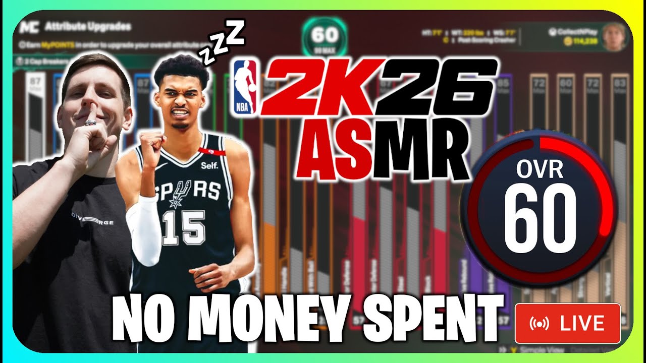 (ASMR) NBA 2K26 No Money Spent ONLINE Part 1! (60 Overall)