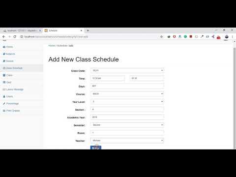 simple class routine system in php