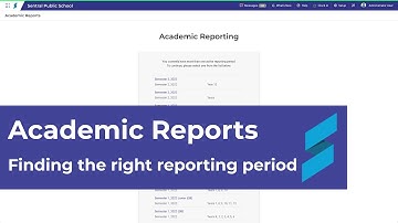 Academic Reports Setup - Finding the right reporting period... in case you get lost