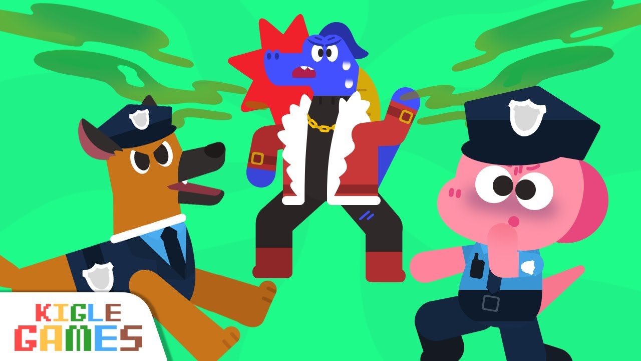 Go Police Dog! Stop thief! Cocobi Police Officer Cartoon