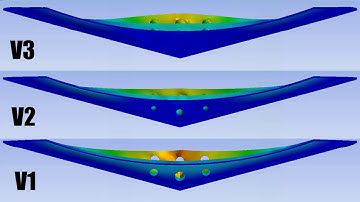 Overlay of Generic V-Hull Design V1, V2 & V3 Under Blast Load - Blast Simulation - Explosive Impulse